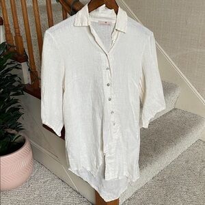 Lands Downunder Linen Coastal Beach Top